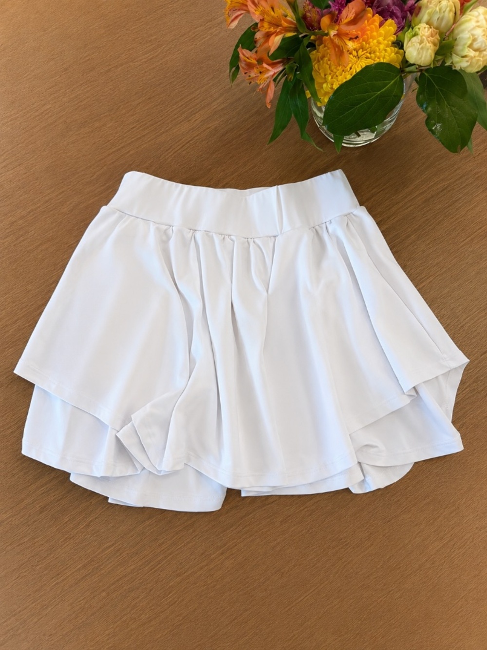 Juga White Athletic Tennis Skort with Built-In Shorts | Size Medium